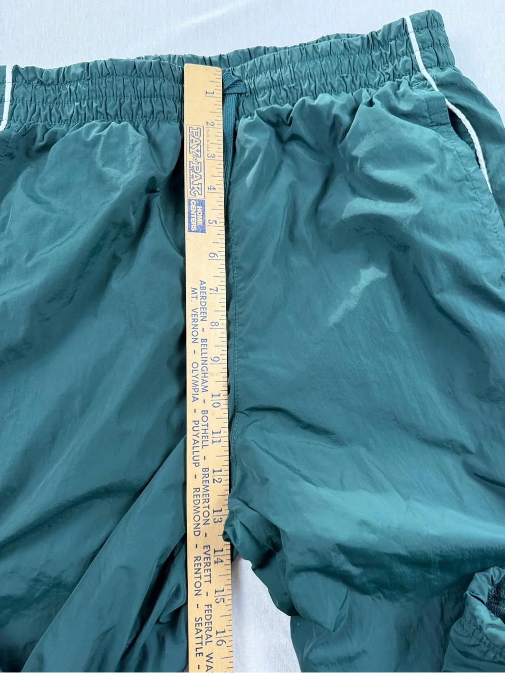 Hollister Green Nylon Windbreaker Track Pants Y2K Piping Parachute XS